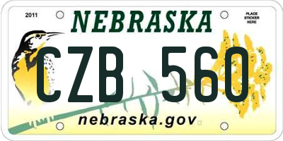 NE license plate CZB560