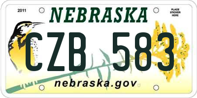 NE license plate CZB583