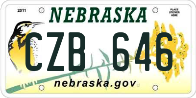 NE license plate CZB646