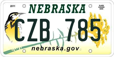 NE license plate CZB785
