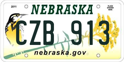 NE license plate CZB913