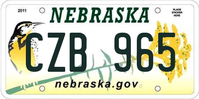 NE license plate CZB965