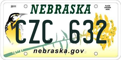 NE license plate CZC632