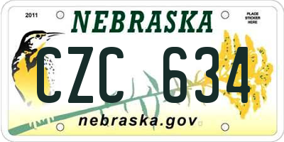 NE license plate CZC634