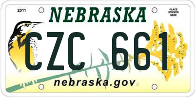 NE license plate CZC661