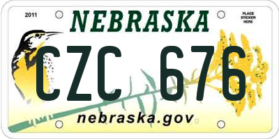 NE license plate CZC676