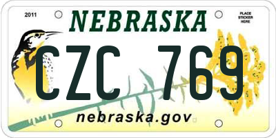 NE license plate CZC769