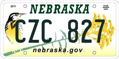 NE license plate CZC827