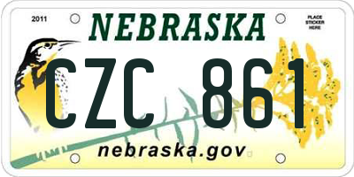 NE license plate CZC861