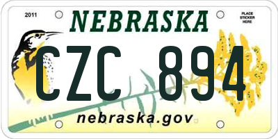 NE license plate CZC894