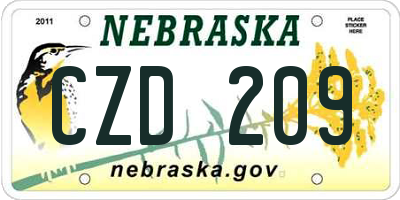 NE license plate CZD209