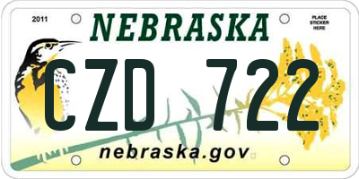 NE license plate CZD722