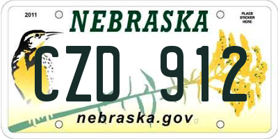 NE license plate CZD912