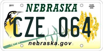 NE license plate CZE064