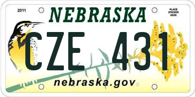 NE license plate CZE431