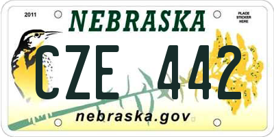 NE license plate CZE442