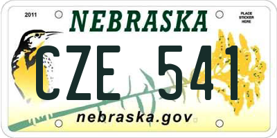 NE license plate CZE541