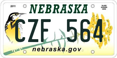 NE license plate CZF564