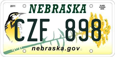 NE license plate CZF898