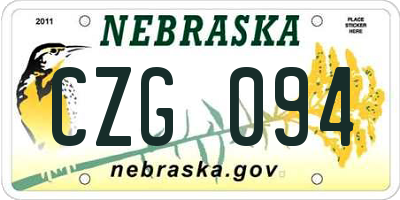 NE license plate CZG094