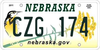NE license plate CZG174