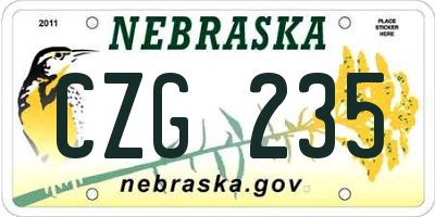 NE license plate CZG235