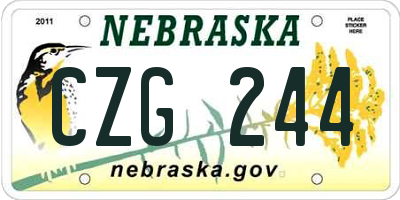 NE license plate CZG244