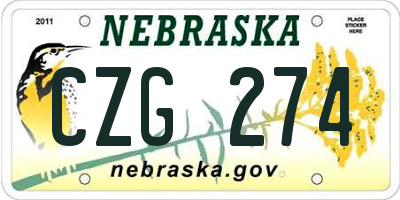 NE license plate CZG274