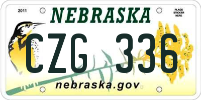 NE license plate CZG336