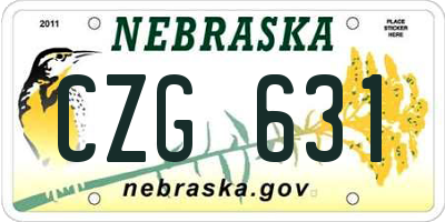 NE license plate CZG631
