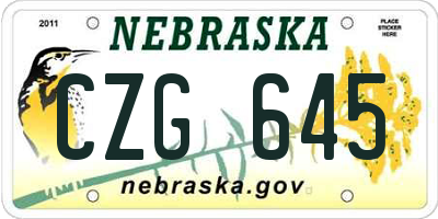 NE license plate CZG645