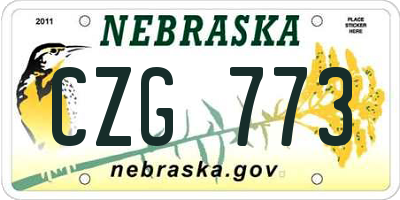 NE license plate CZG773