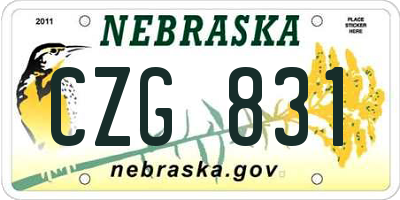NE license plate CZG831