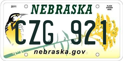 NE license plate CZG921