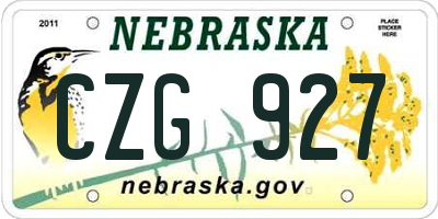 NE license plate CZG927