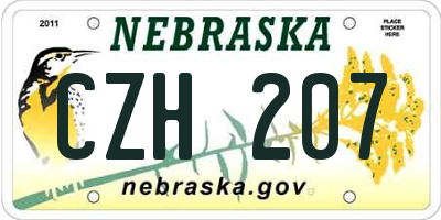NE license plate CZH207