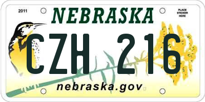 NE license plate CZH216