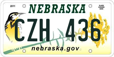 NE license plate CZH436