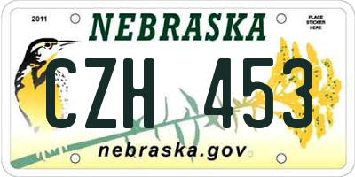 NE license plate CZH453