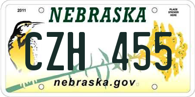 NE license plate CZH455