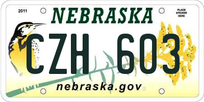 NE license plate CZH603