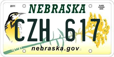 NE license plate CZH617