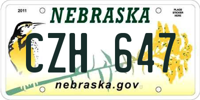 NE license plate CZH647