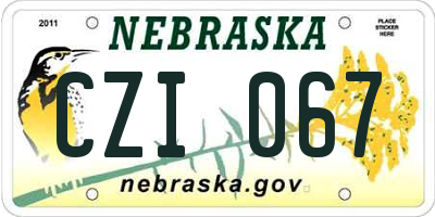 NE license plate CZI067