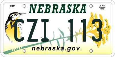 NE license plate CZI113