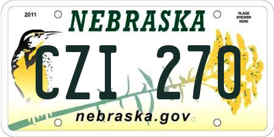 NE license plate CZI270
