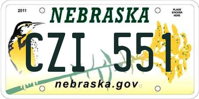NE license plate CZI551