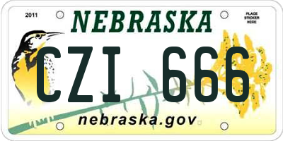 NE license plate CZI666