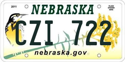 NE license plate CZI722