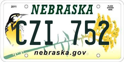 NE license plate CZI752